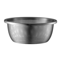 泰福高（TAFUCO）米筛304不锈钢密孔漏盆厨房多功能沥水盆洗菜淘米盆T5190-24cm