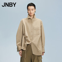 JNBY江南布衣24秋衬衫女全棉设计感通勤宽松长袖A型5O7213450 269/绿卡其 XS