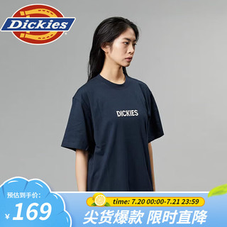 dickies短袖T恤 百搭休闲简约纯棉印花短袖T恤 DK012928 深海军蓝 L