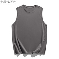莫代尔冰丝背心男夏季冰感无袖上衣男士网眼运动透气速干潮流痞帅坎肩TJ 灰色 2XL码(180-185cm)