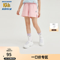 Skechers斯凯奇童装夏季女童速干吸汗运动裤舒适宽松短裤儿童裤P222G042 杏花粉/007V 120cm