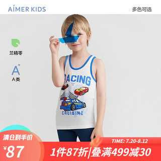 爱慕儿童（AIMER KIDS）A类打底背心男女童新年红品儿童背心跨栏吊带保暖莫代尔轻薄高弹 男-赛车家族 100