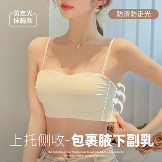 南极人抹胸内衣文胸女无痕可拆肩带吊带背心裹胸运动美背打底奶绿 38/85AB