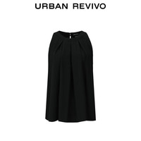 URBAN REVIVO 女士气质松弛感宽松显瘦无袖罩衫衬衫 UWM240016 黑色 S
