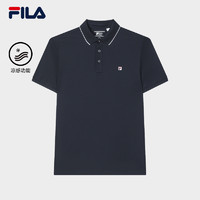 FILA 斐乐 张艺兴同款FILA斐乐翻领短袖POLO衫男夏季商务凉感透气运动T恤衫