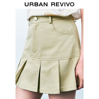 URBAN REVIVO 女士街头风甜酷压褶A字廓形短半裙 UYY540003