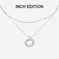 INCH EDITION 甜秘密双层叠戴环形锆石项链高级锁骨链