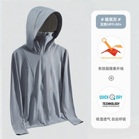 BURLEMON防晒衣外套男女冰丝透气皮肤衣可拆卸帽檐防紫外线露营遮阳防晒服 HS1212暗夜灰-男(常规款) S