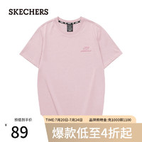 斯凯奇（Skechers）雪糕t恤女运动短袖男L223U046 白垩粉/01SX XS 