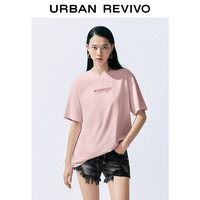 URBAN REVIVO 女士潮流休闲简约字母印花短袖T恤 UWV440224