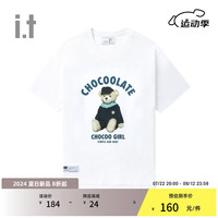 :CHOCOOLATE it 女装合身短袖T恤2024夏季青春文艺半袖YW001400 WHX/白色 L