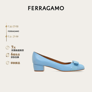 菲拉格慕（Ferragamo）女士淡蓝色Vara高跟鞋 0775751_1D _ 55/36码 