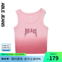 ABLE JEANS24春季针织螺纹修身吊染洗水渐变背心926010 桃夭粉 S