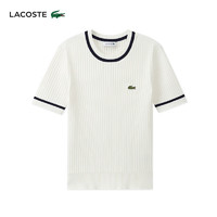 LACOSTE法国鳄鱼女装24年夏季短袖时尚舒适百搭针织衫AF6946 EV0/白色 32 /150