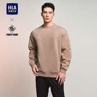 HLA 海澜之家 男士圆领绣花长袖卫衣 HNZWW3W062A 裸粉 XL