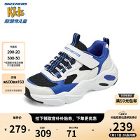 Skechers斯凯奇童鞋女童时尚网面鞋儿童运动鞋夏季大童小白鞋319009L 男童/白色/黑色/海军蓝色/WBKB 27.5