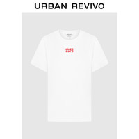 URBAN REVIVO 女士时尚休闲撞色印花圆领短袖T恤 UYY440014 本白 XL