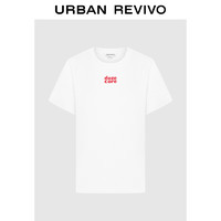 URBAN REVIVO 女士时尚休闲撞色印花圆领短袖T恤 UYY440014 本白 XL