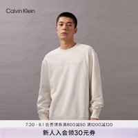 Calvin Klein Jeans24秋季男士休闲通勤ck压纹字母净色圆领卫衣J326816 YBI-牛乳白 XL