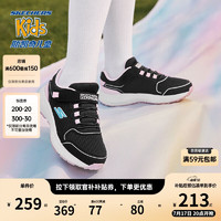 Skechers斯凯奇男童中大童跑步鞋儿童魔术贴运动鞋透气童鞋405262L 黑色/薰衣草色/BKLV 32