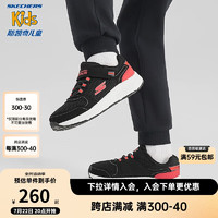 Skechers斯凯奇男童中大童跑步鞋儿童魔术贴运动鞋透气童鞋405262L 黑色/红色/BKRD 28.5