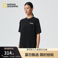 National Geographic国家地理速干t恤男士短袖女夏季户外运动休闲透气吸湿款上衣 碳黑色CARBON BLACK 165/88A(S)