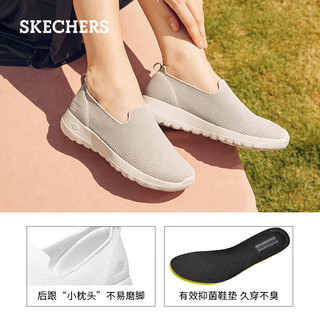 斯凯奇（SKECHERS）休闲女鞋子网面懒人鞋一脚蹬健步鞋春124187 白色WHT 39.5 