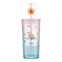 THERMOS 膳魔师 X 哈利波特 TCGT-S-590 PB(HP) 吸管玻璃杯 565ml 蓝色