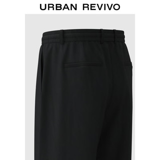 URBAN REVIVO 男士时尚轻熟风松紧腰超宽松直筒裤 UMU640060