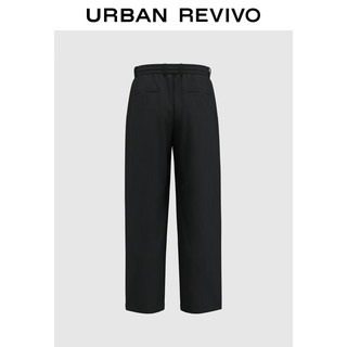 URBAN REVIVO 男士时尚轻熟风松紧腰超宽松直筒裤 UMU640060