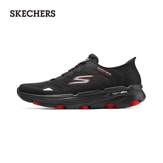 斯凯奇（Skechers）跑步鞋2024夏舒适轻盈透气缓震男士220645 黑色/红色/BKRD 42