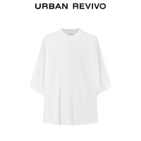 URBAN REVIVO 男士街头风超宽松罗纹圆领短袖T恤 UMV440131 本白 M