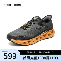 斯凯奇（Skechers）闪穿鞋|2024男女同款运动鞋休闲232922 炭灰色/橘色/CCOR 40