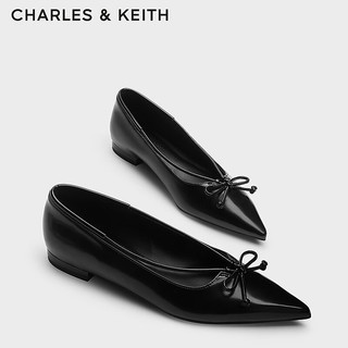 CHARLES&KEITH24秋季新品CK1-70900540蝴蝶结平底尖头芭蕾舞鞋女