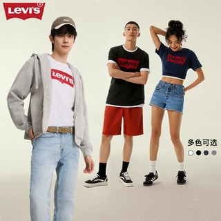 Levi's 李维斯 短袖T恤潮牌简约字母logo印花白