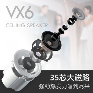 威力声（Villis） VX6家庭影院家庭ktv吸顶音响套装6.8英寸高端酒店会所会议室客厅家用嵌入式音箱天花吊顶喇叭 白色定阻单只