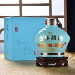 jinsha金沙回沙酒贵州酱香型白酒53度500ml1坛金沙五星陈酱