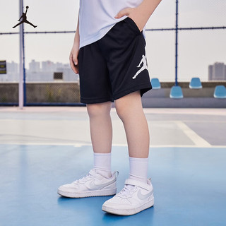 NIKE JORDAN 耐克AJ童装男童DRI-FIT速干运动短裤夏季儿童五分裤 正黑色 150(M)