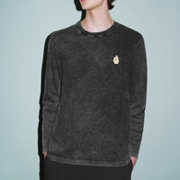 URBAN REVIVO 男士潮流撞色趣味图案水洗长袖T恤 UMV440134