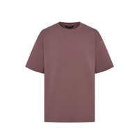 URBAN REVIVO 男士时尚莫兰迪华夫格圆领短袖T恤 UMM440016 紫红 XS