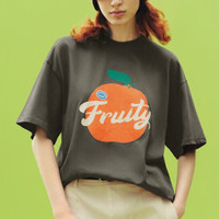 URBAN REVIVO 女士潮流撞色图案斑驳印花宽松T恤 UWU440141