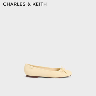 CHARLES&KEITHCK1-70380983简约蝴蝶结平跟单鞋女鞋 Yellow黄色 39