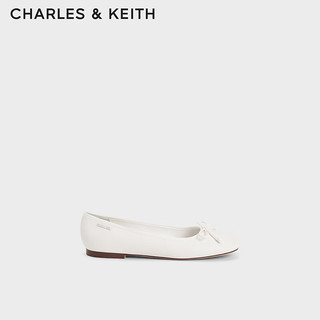 CHARLES&KEITHCK1-70380983简约蝴蝶结平跟单鞋女鞋 White白色 39