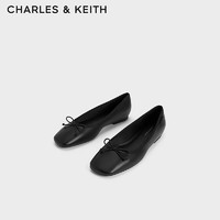 CHARLES&KEITHCK1-70380983简约蝴蝶结平跟单鞋女鞋 Black黑色 35