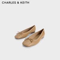 CHARLES&KEITHCK1-70380983简约蝴蝶结平跟单鞋女鞋 Camel驼色 39