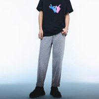 URBAN REVIVO 男士潮流休闲复古水洗翻折牛仔长裤 UMV840071 浅蓝 32