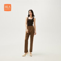海澜之家（HLA）针织背心女装24反面正穿修身背心女春秋 咖色X1 155/80A S85-100斤