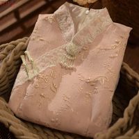 ZTKW旗袍复古高贵中国风2024年浮雕金线高级感高端气质少女年轻改良 粉色 2XL