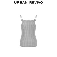 URBAN REVIVO 女士气质休闲简约肌理感修身吊带衫 UWG940219 浅灰 L