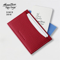 HANATORA日式花虎卡包男超薄真皮银行卡卡夹证件卡片包男士女士 红色